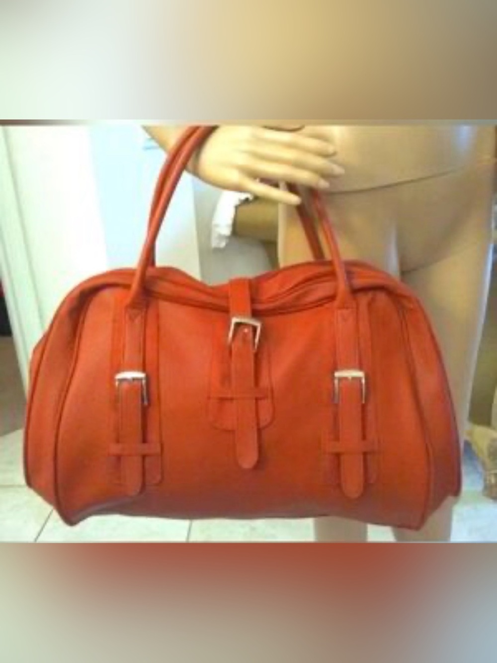 Estee Lauder Vintage Faux Leather 18”x11”x5” Handbag, Duffle, Tote, Travel Bag